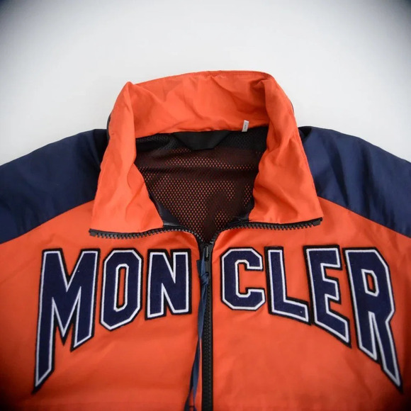 NWT Moncler Authentic Orange & Navy Copernicus Giubbotto TG  5 Raincoat Jacket - Picture 9 of 16
